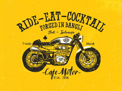 "CAFE MOTOR BALI" by Rebelart Studio branding graphic design illustration logo typography vector