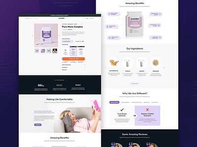 PuroLabs figma landing page design product page shopify web development webflow