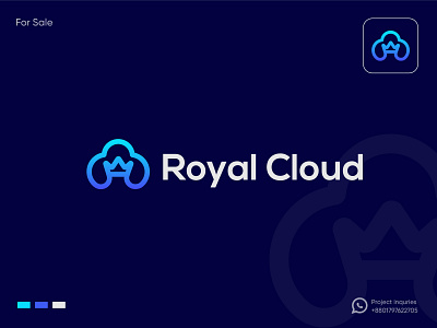 Royal Cloud Logo brand identity branding cloud cloud king logo cloud logo data hosting hosting logo king logo logo logo design logo designer minimalist logo modern logo royal logo technology logo