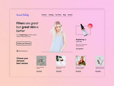 Practice Landing Page Cosmetics dailyui design landingpage screen ui