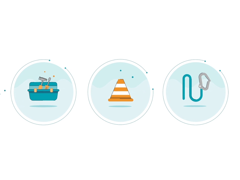 work tools infographics 2d animation after effects animation documents explainer guidelines icons illustration motion graphics safety transition vector warning