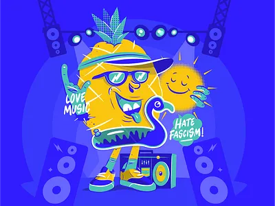 Pineapple punk festival illustration music nazis punk