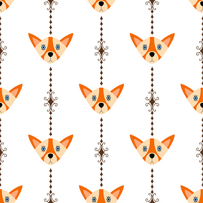 Fox Pattern artistic design fox graphic kidspattern pattern textile vector