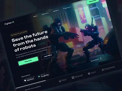 Game Website: Landing Page game game landing page game ui design gamer landing page play soldiers landing page ui design videogame war landingpage war ui design