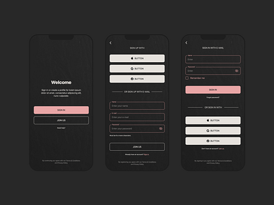 Sign in/Sign up form - Mobile - Daily UI Challenge 001 001 app application daily dailyui dailyui 001 dailyuichallenge dark mode design figma form login minimalism mobile registration screen signup singin ui ux