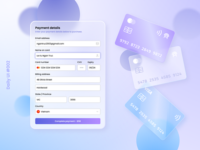 Daily UI #002: Card Checkout app design graphic design illustration ui