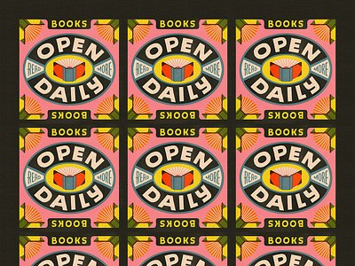 Open Daily book books design illustration lettering read reading