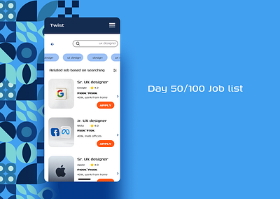 <100 day challenge> Day 50 Job list 100daychallenge dailyui design ui ux