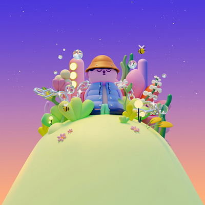 Sunset 3d 3dart 3dillustration animation blender blender3d bright c4d character characterdesign cinema4d design graphic graphic design illustration motion graphics
