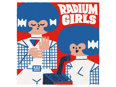 Radium Girls 80 album cartoon cute design disco doodle fun girls illustration japanese kawaii lettering lofi music music disk radium girls retro shelby cinca swedish columbia