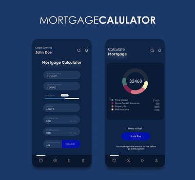 Mortgage Calculator Mobile App Design app design graphic design mobile app mobile app design mobile app ui mobile app ui ux mortgage calculator ui