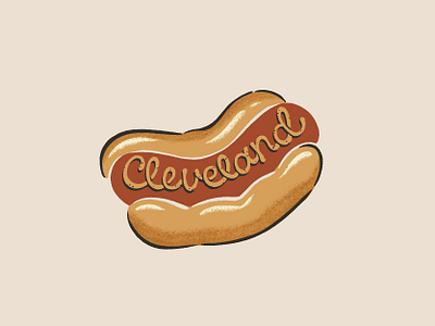 Cleveland Mustard bratwurst cleveland digital art digital drawing drawing food handlettered handlettering hotdog illustration lettering mustard ohio retro sausage shirt t shirt typography typography art vintage