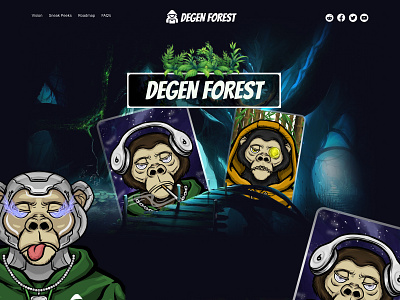 DEGEN FOREST - NFT LANDING PAGE DESIGN - WEB3 - UI UX DESIGN best website designs bitcoin crypto crypto landing page crypto website design eth landing page design metaverse nft nft website nft website design nftart solana ui ui ux design web design inspiration web3 website inspirations