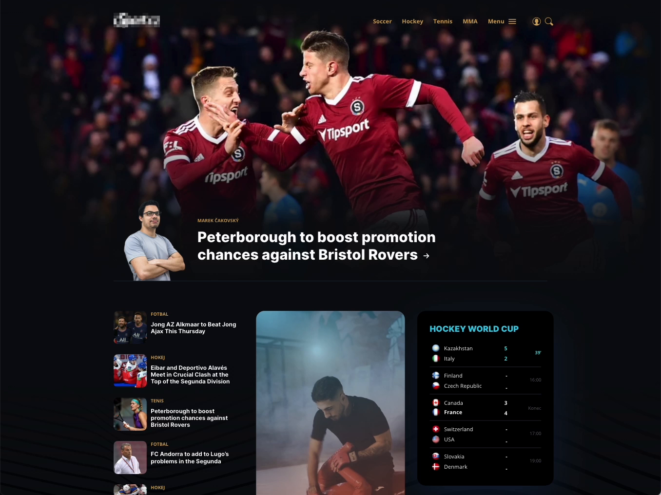 Sports news website UI concept by Anton Dorochov on Dribbble