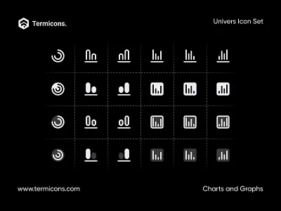 Termicons | Charts and Graphs app brand branding character design flat icon illustration logo termicons ui