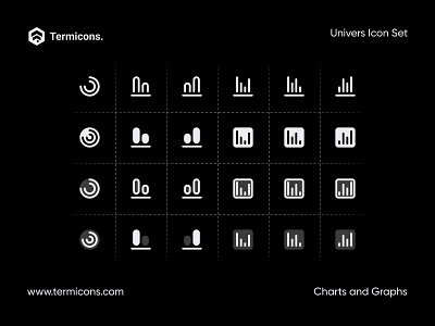 Termicons | Charts and Graphs app brand branding character design flat icon illustration logo termicons ui