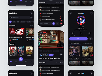 Game Streaming App UI Design by I Can Infotech on Dribbble