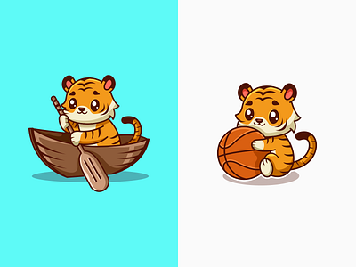 cute tiger character mascot character cute design graphic design illustration logo mascot tiger