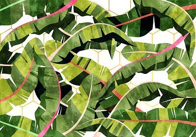 Banana Leaf Salad With Garlic Butter Dressing colorful
