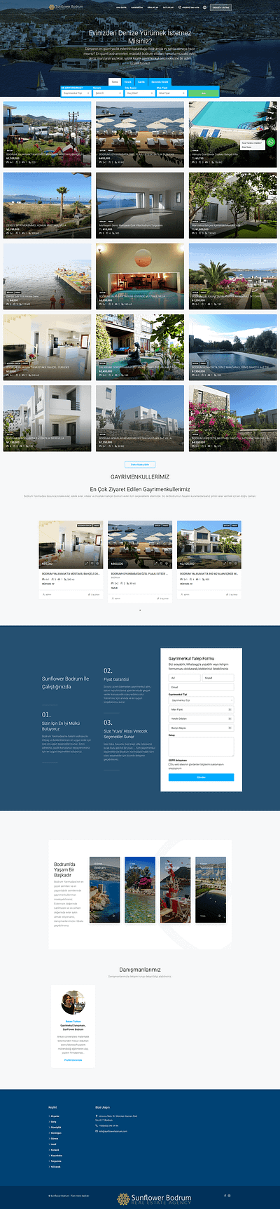 Sunflower Bodrum Realestate Agency branding design graphic design logo ui ux