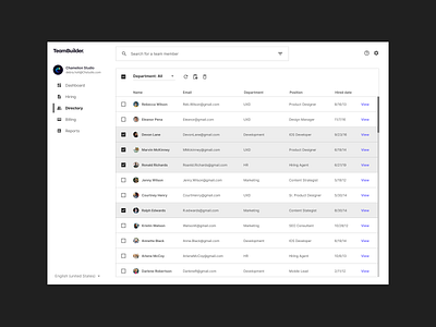 Directory page — Web App application design desktop directory filter hiring hr product design responsive search table ui ui ux user experience ux visual design web web app web application