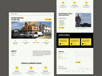 Wheat Electric clean concept contracting design electric electrical figma home page installation landing minimalistic modern services site typography ui ux web design works