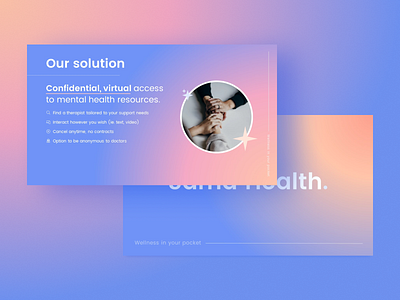 Mental Wellbeing App Investor Presentation branding gradient investment investor presentation logo mental health app mobile app pastel pitch deck powerpoint presentation slide deck slides startup telehealth therapy wellness wellness app wellness pitch deck wellness startup