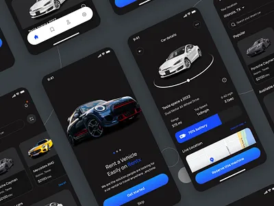 car rental concept brand car carrental design facesheet fastcars illustration luxurycars patient app patient engagement rent ui