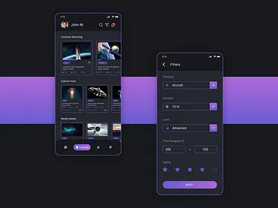 Aerospace - UX/UI aerospace app design branding course website e learning platform engineering design graphic design mobile design online learning online skill ui ux web design