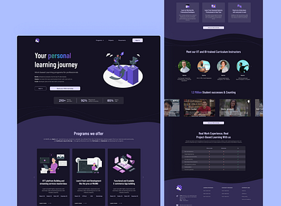 Landing page for Education website figma illustration landing page ui ux