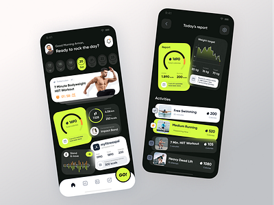 Imapactfit: Fitness Mobile App activity app body care daily data design exercise fit fitness health healthy mobile product design report selfcare sport ui ux workout