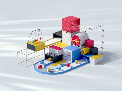 Idea Factory 3d animation bauhaus c4d cinema4d colorful composition design dribbble factory isometric landing page loop mograph motion motion design motion graphics motiondesign playful render