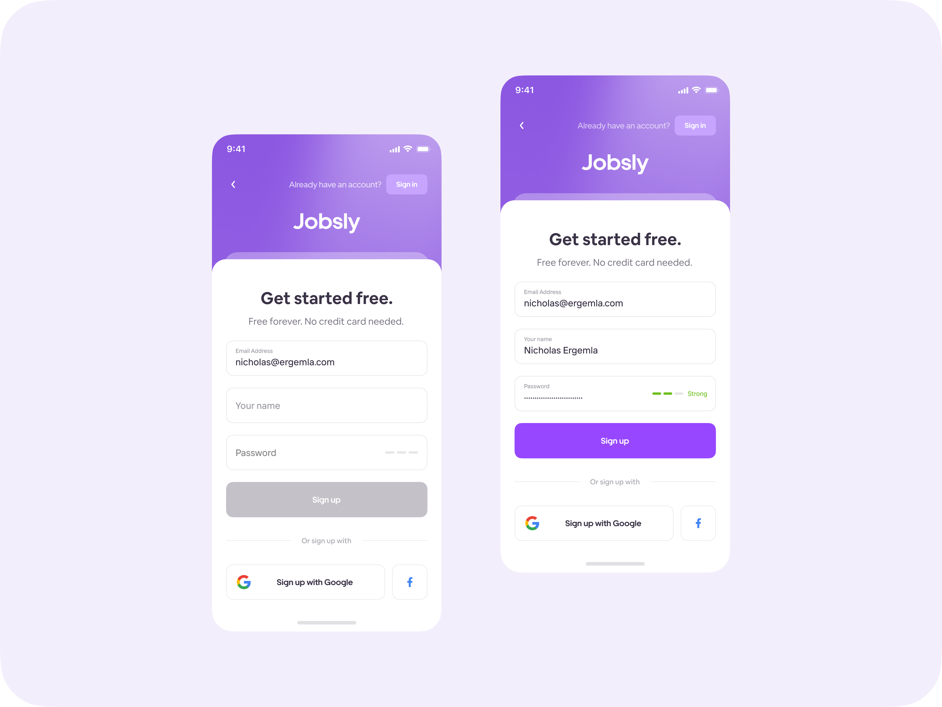 Jobsly - Sign in by Nicholas Ergemla for Steelmonk on Dribbble