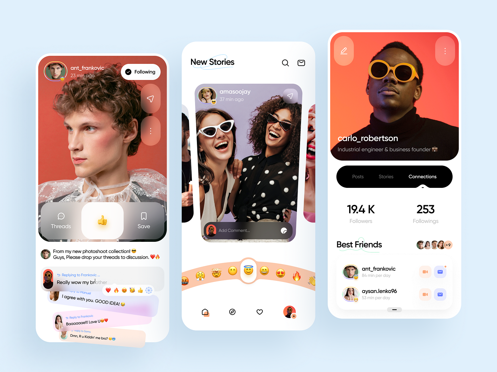 Social Media App by Levi Wilson for QClay on Dribbble