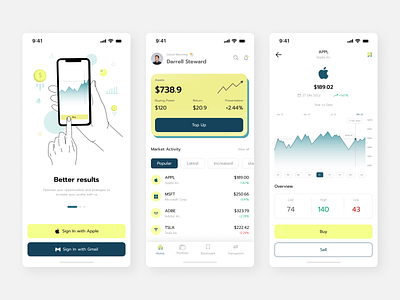 UI Design Challenge Stocks App branding ill illustration indonesia invesment mobile app money stock stocks app ui ui design uiux user interface ux