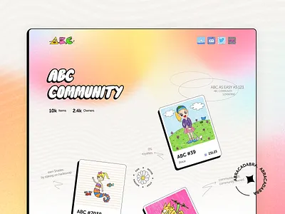 ABC NFT Collection - Landing Page Website abc crypto landing page nft solana ui ux web3 website