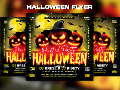 Halloween Flyer Template halloween horror party halloween night halloween party horror night