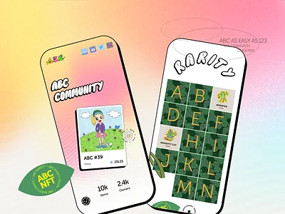 ABC NFT Collection - Web Mobile Landing Page crypto design landing page mobile nft solana ui ux web3