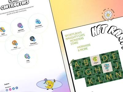 ABC NFT Collection - Landing Page Website abc blockchain crypto design desktop hadeswap landing page magic eden magiceden nft solana web3 website