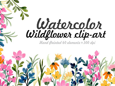 Watercolor wildflowers clipart Set autumn floral autumn leaves watercolor fall watercolor floral watercolor frame watercolor wreath wild flowers wildflower clipart wildflower watercolor