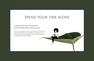 Spend Your Time Alone alone design illustration interface logo relaxation simple time ui uidesign uiux userexperience userinterface