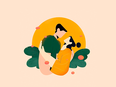 Couple vector illustration couple design illustration minimalistic ui ux