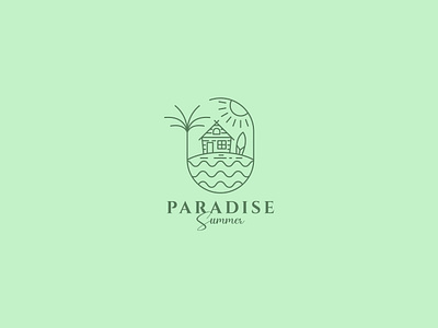 Paradise Summer design flat graphic design icon lineart logo minimal vector