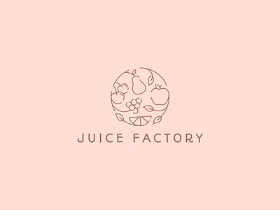 Juice Factory logo design flat graphic design icon line logo lineart logo minimal vector