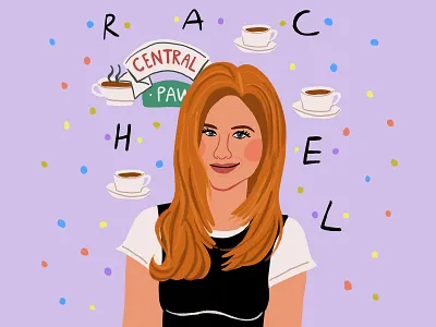 Day 19/30 Rachel from Friends series art beautiful celebrity character cute design friends friends series illustration illustrator jennifer aniston movie poster picture book portrait poster rachel tatiana vovchek vector woman