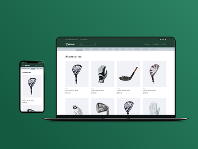 Golf Ecommerce Website (UX/UI) app brand identity branding ecommerce golf golf ball golf fitting center golf stick golf studio golfing graphic design mobile design products sports ui ux vector web design website
