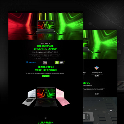 Razer Laptop Landing Page best best design design inspiration landing page page research ux ux research web ui website