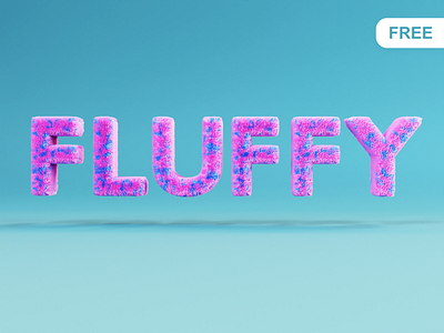 Fluffy 3D font 3d 3d font 3d text blender c4d cinema4d cute design fluffy font free illustration kawaii library logo render resource resources text typography