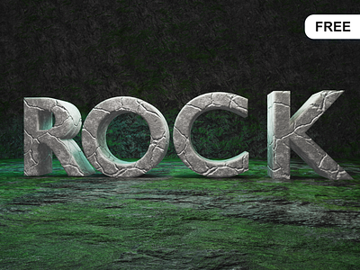Rock 3D font 3d 3d font 3d text blender branding c4d cinema4d design font free graphic design illustration kit library logo nature render resources rock text