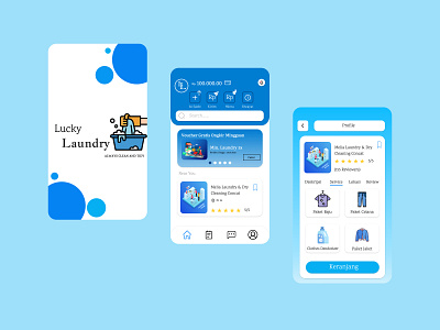 Mobile UI : Laundry App app design graphic design typography ui ux